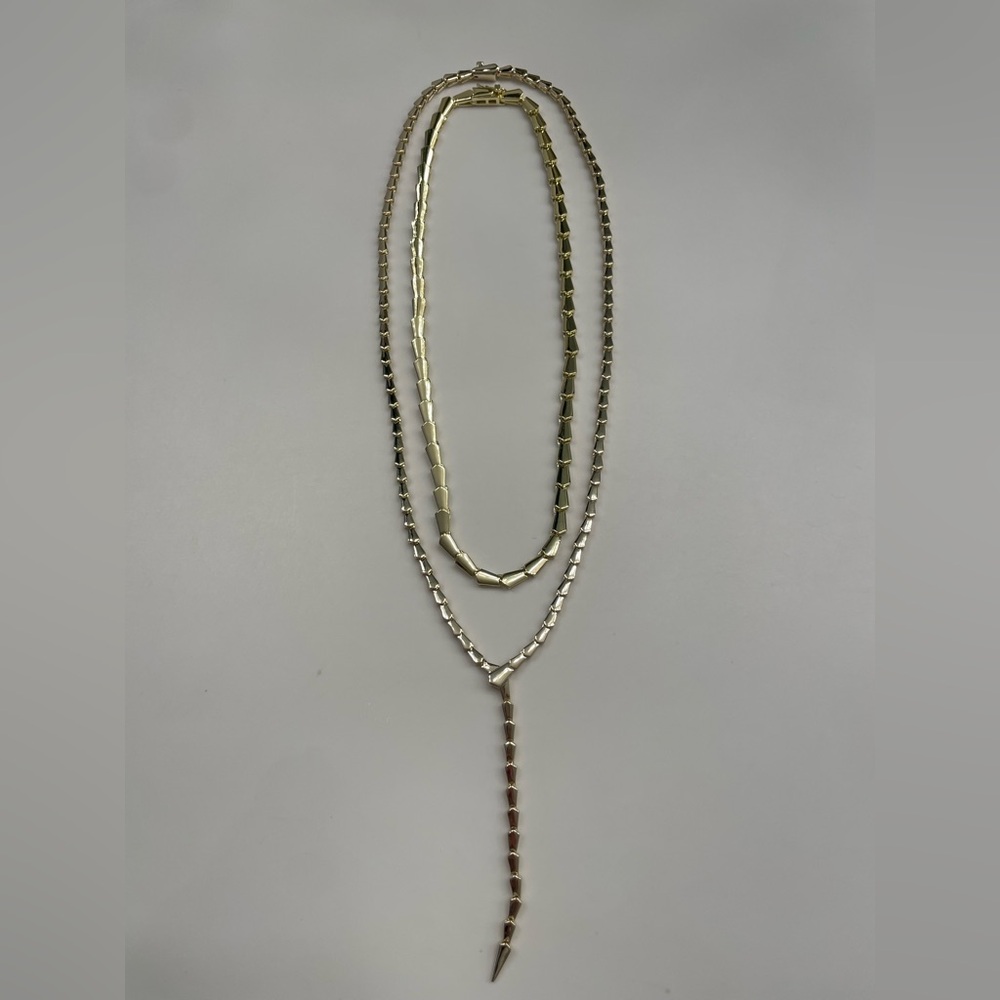 NWT Melinda Maria Gold Serpent Lariat/Collar Combo - Picture 2 of 8